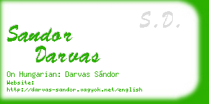 sandor darvas business card